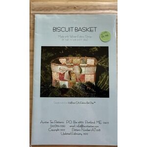Aunties Two #AT208 "Biscuit Baskets" Pattern using Woven Fabric Strips 6 X 10 X6